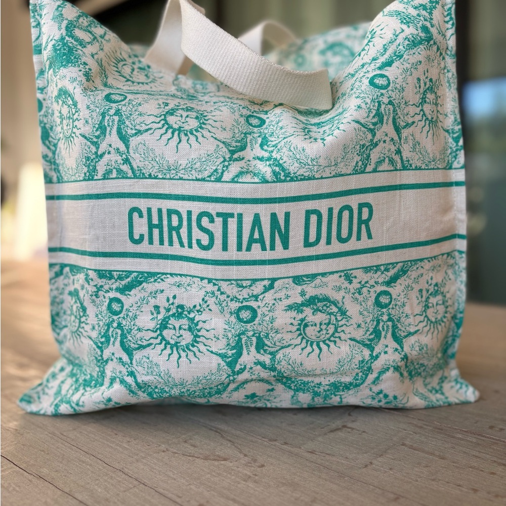 DIOR | Aquamarine Canvas Tote - Picture 6 of 7